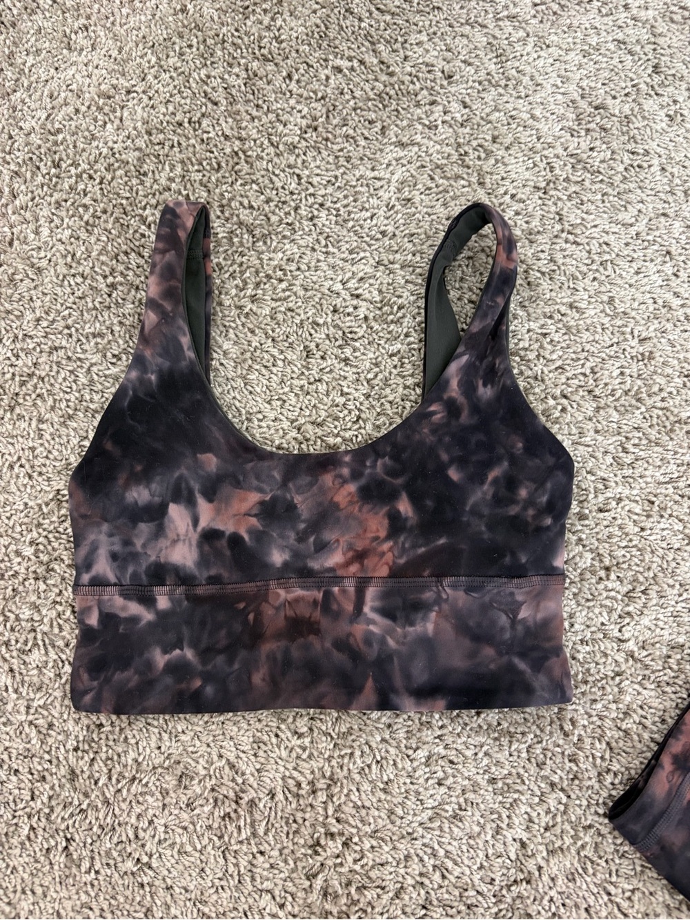 lululemon athletica Black & Brown Tie-Dye Leggings and Sports Bra Set - Picture 2 of 6